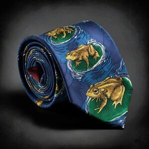 Budweiser Frogs‎ Tie Vintage 90s Anheuser-Busch Novelty Beer Silk USA Made